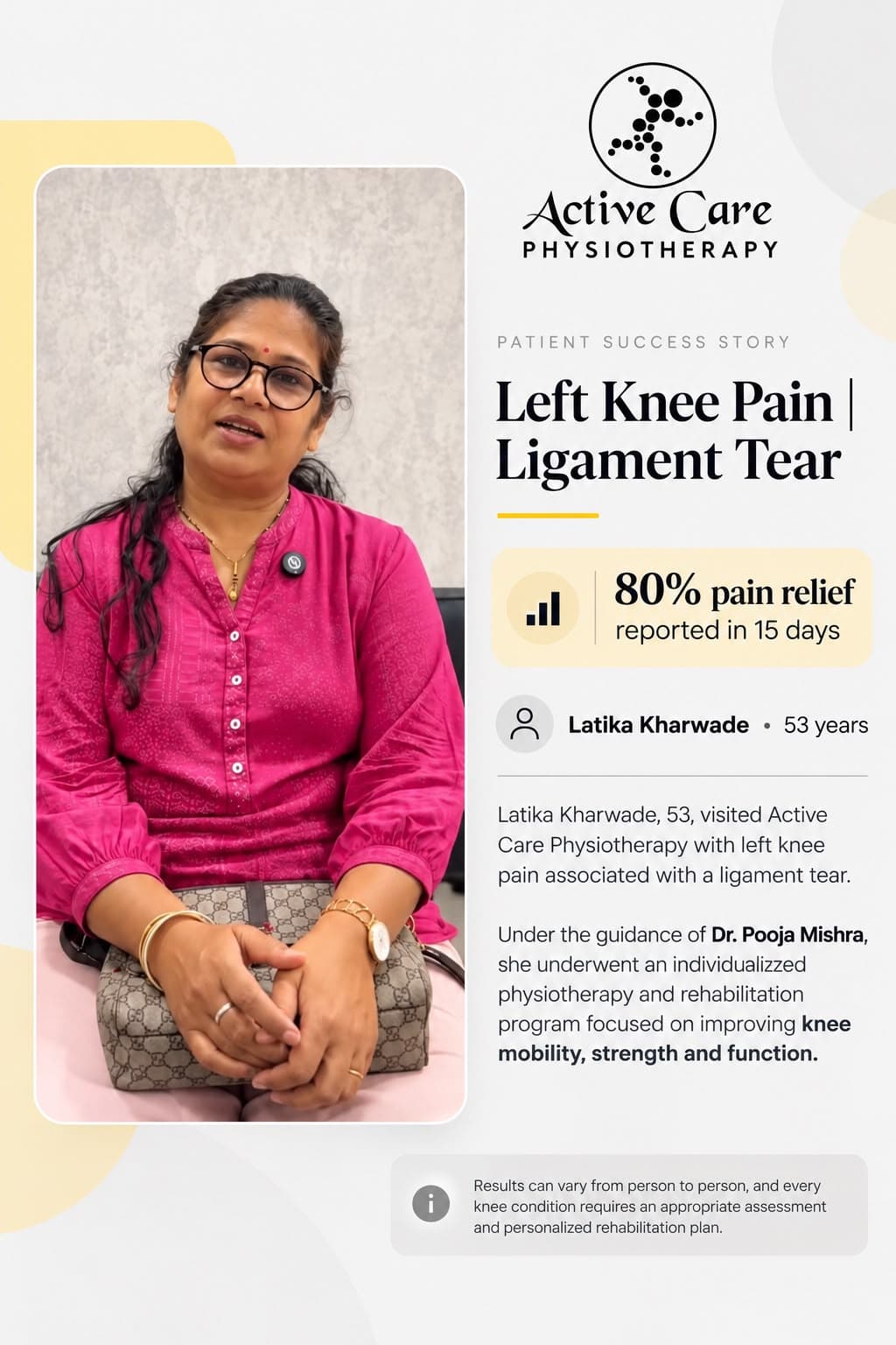 Latika Kharwade — Left Knee Pain